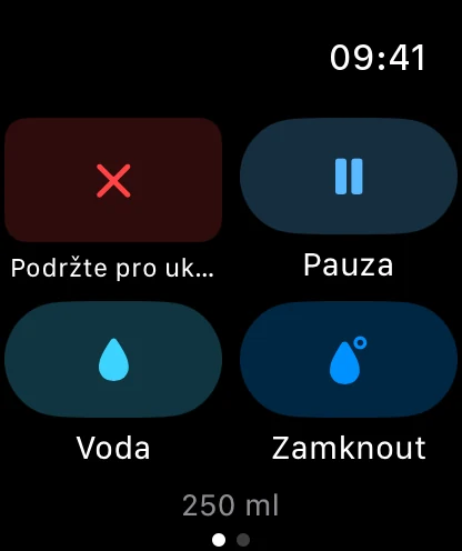 Ovládání a voda Apple Watch