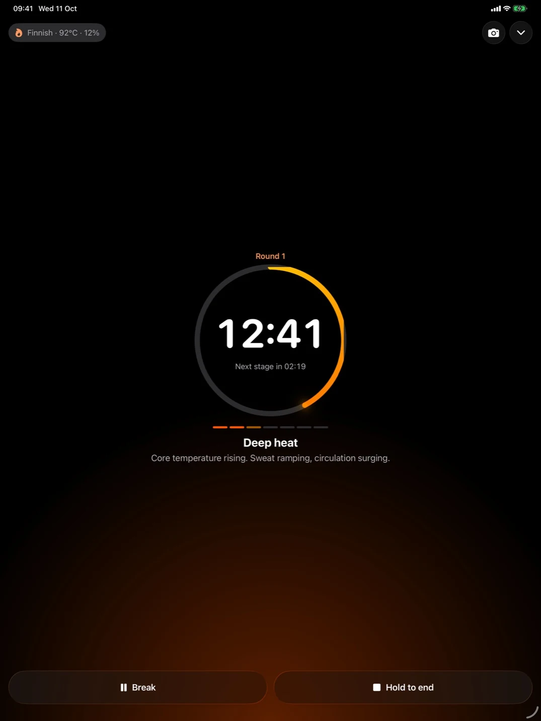 The live session on iPad