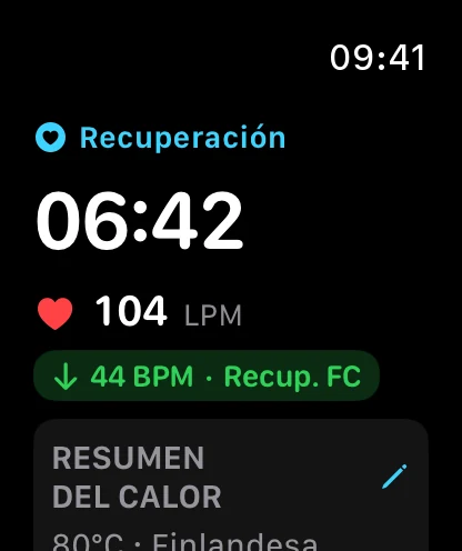 Recuperación cardíaca Apple Watch