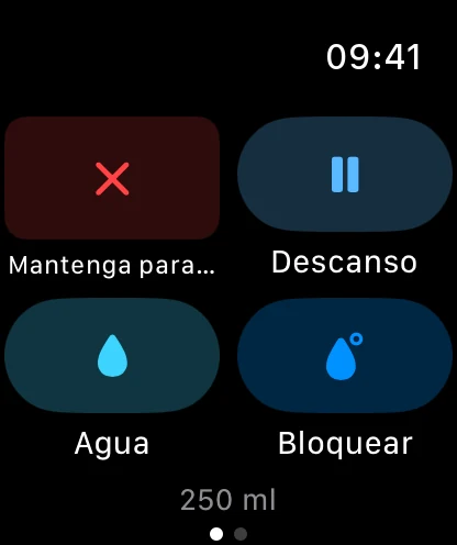 Controles y agua Apple Watch