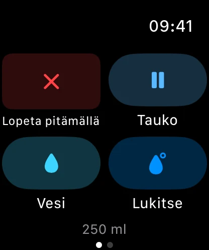 Tauot ja nesteytys Apple Watch