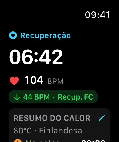 Recuperação cardíaca Apple Watch