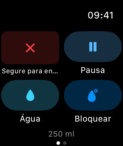 Controles e água Apple Watch